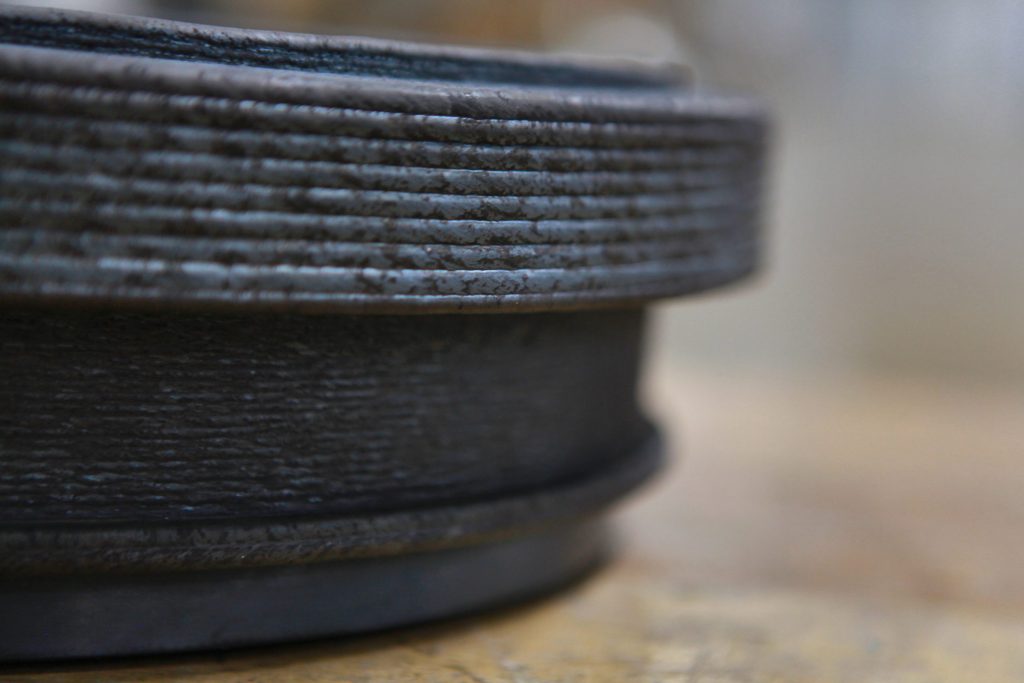 Additive Manufactured rubber mold form in carbon steel before finishing