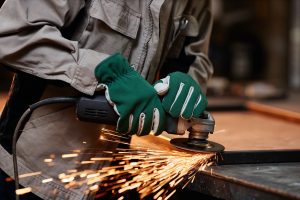 Metal Sanding With Sparks