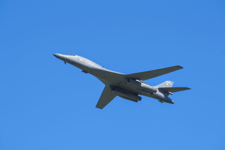 B1 bomber in flight